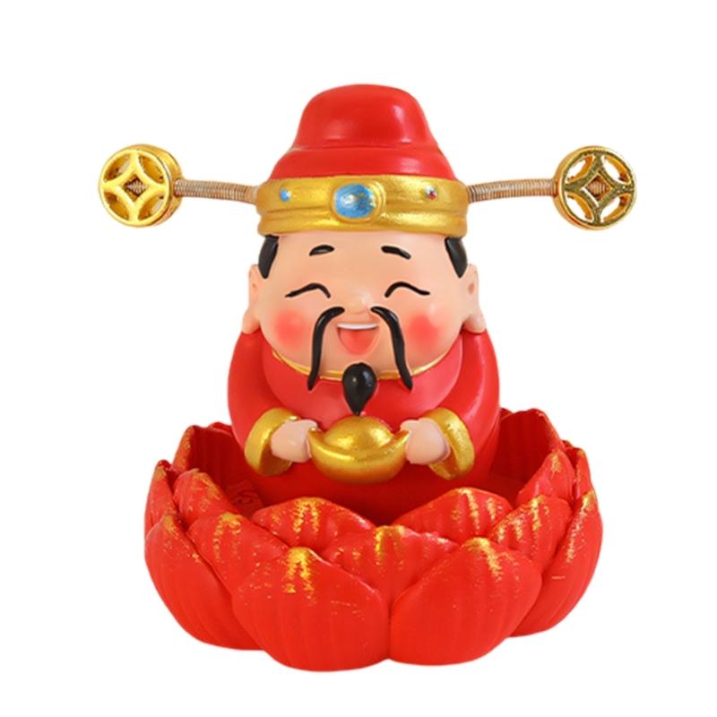 God of Wealth Figurines Resins Cai Shen Statues God of Fortune Caishen Sculptures Fengshui Ornament Home Office Decors