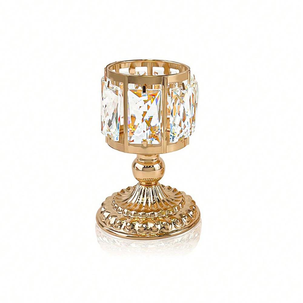 1 шт. Стеклянный подсвечник Креативное свадебное украшение Домашнее мягкое украшение Свадебный подсвечник золотой