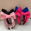 New Arrival Rose Red Big Bowknot Headband Hair Hoop For Women Korean Solid Color Wide Hair Band Bezel Hair Accessories