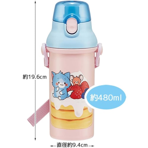 Skater Tom & Jerry Water Bottle, 480ml, for Kids, Plastic, Antibacterial, Made In Japan, PSB5SANAG-A