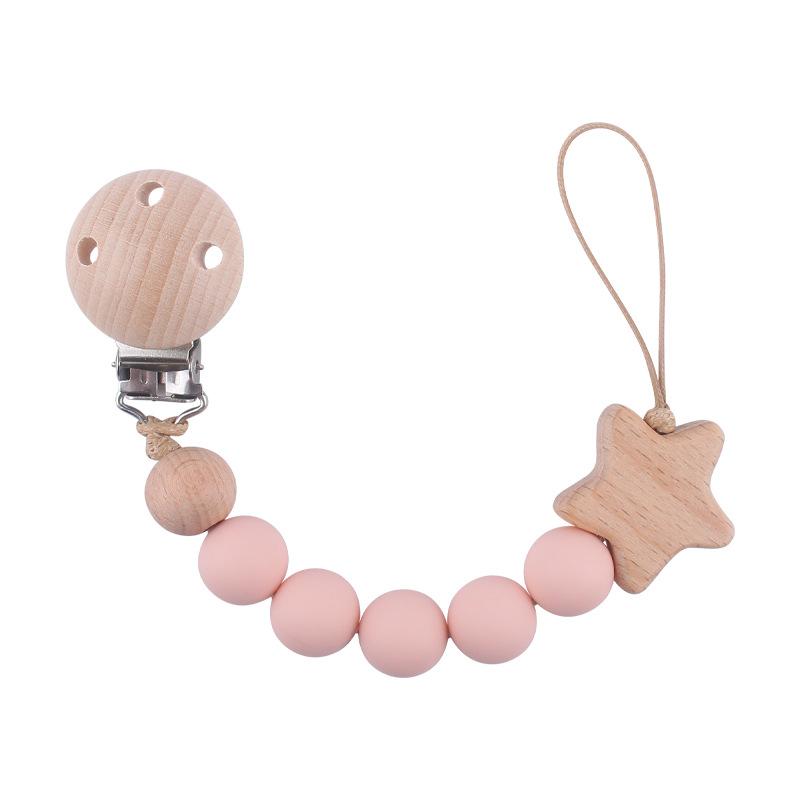Baby Pacifier Chain Silicone Beads Soother Nipple Clip Infant Dummy Holder Strap for Baby Chew Toy Teether Teething BPA Free