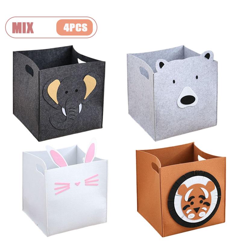 Square Design Storage Bin Pet Toy Snack Organizer Bathroom Laundry Felt Basket Multi Purpose Household Container Organization