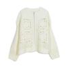 Bohemian Crochet Flower Cardigan - Women's Autumn/Winter Round Neck Knit Sweater, Korean Style