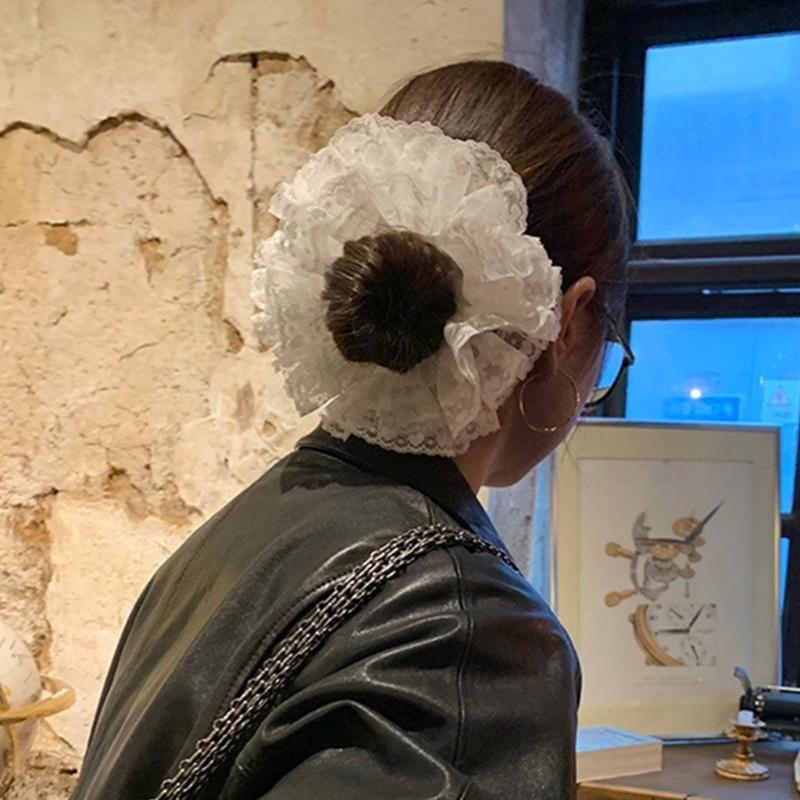 Modische Spitze Haargummis Scrunchies Für Frauen Sanfte Elastische Haarbänder Haaraccessoires Für Verschiedene Frisuren
