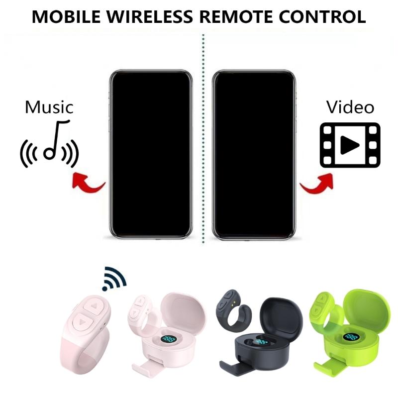 Bluetooth-compatible Remote Control Page Turner,Electronic Wireless Media Button Remote Selfie Control