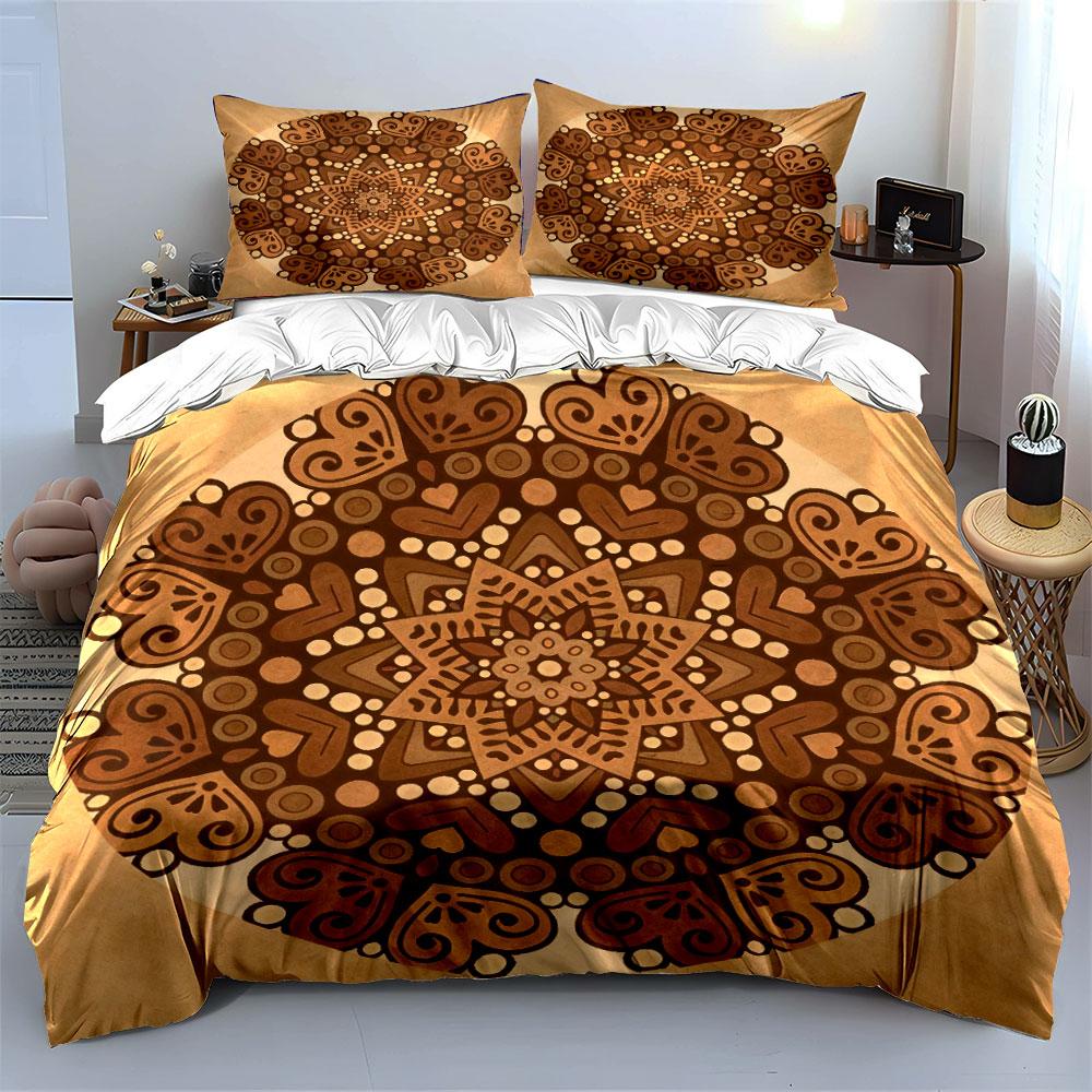 Bohemian Pattern Three-Piece Set Soft Comfortable Duvet Cover Bedding Set Included 1*Duvet Cover & 2*Pillowcases, Gift