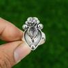 Natural African Amethyst Multi Stone Flower Adjustable Ring 925 Silver For Women