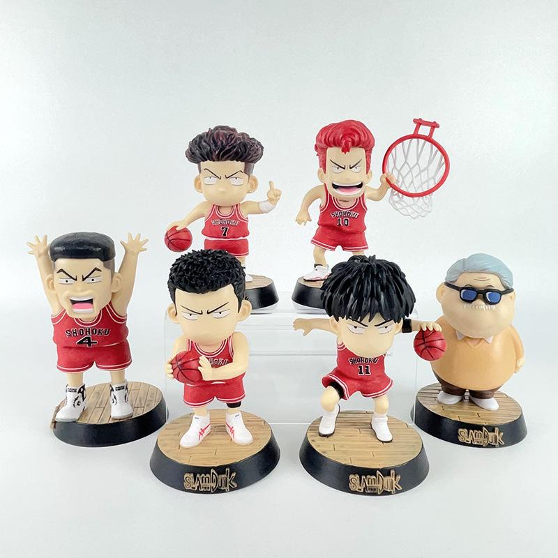 

13-16cm Slam Dunk Cartoon Anime Figure Sakuragi Hanamichi Anxi Q Edition Statuette Pvc Model Room Decoration Kids Toys Gift