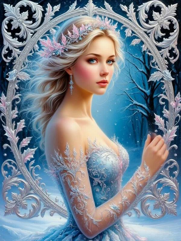 

Diamond Painting New Collection Sexy Women Winter Diy Full Rhinestone Embroidery Beautiful Goddess Mosaic Cross Stitch Kits Wall Decor Round drill 30x40cm