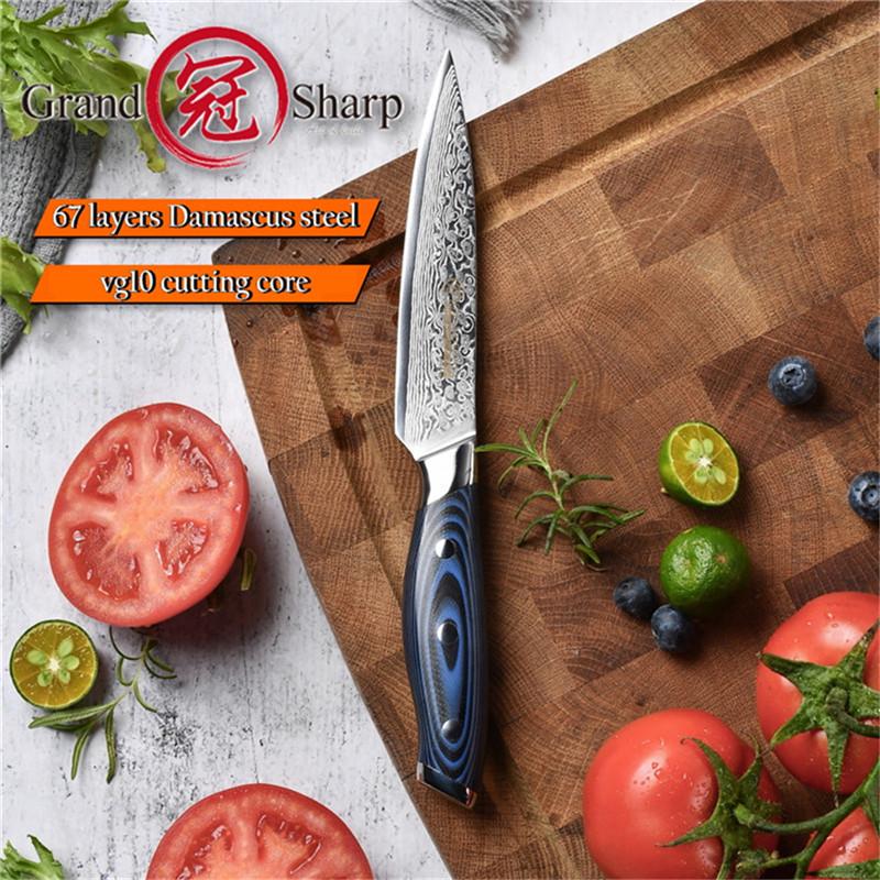5 Inch Utility Knife 67 Layers Japanese Damascus Steel VG10 Kitchen Cooking Tools