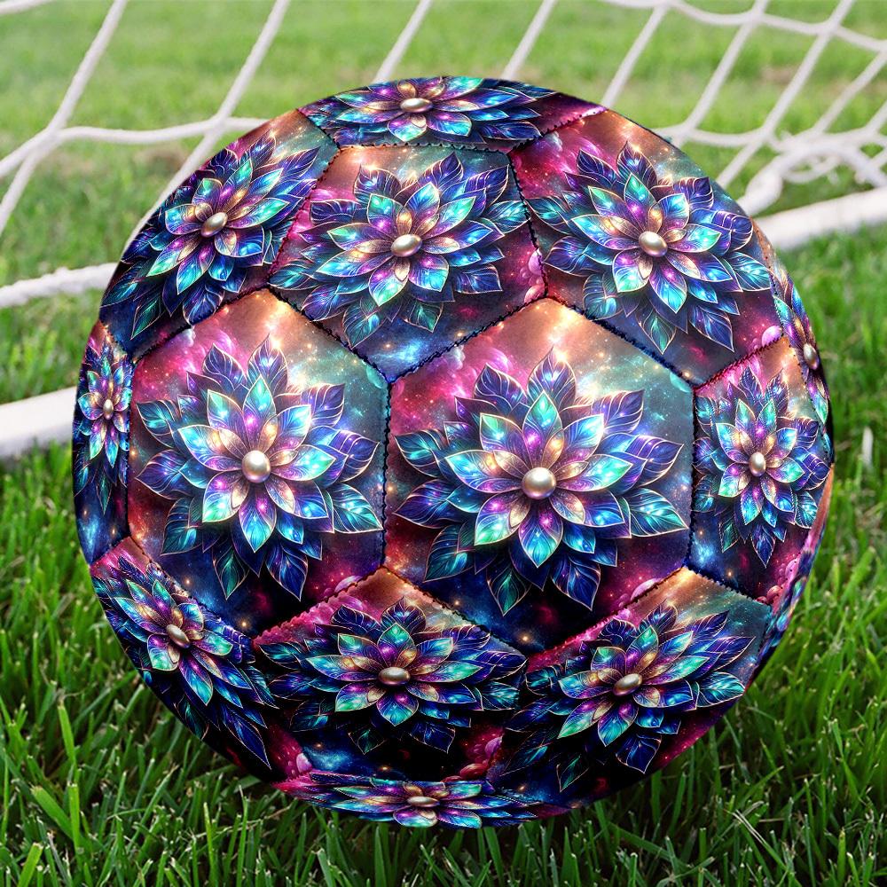 1pc Cosmic Lotus Bloom Size 5 Soccer Ball Professional Match Training Football Indoor &Outdoor Sports Ball Training Ball Lightweight Durable y86