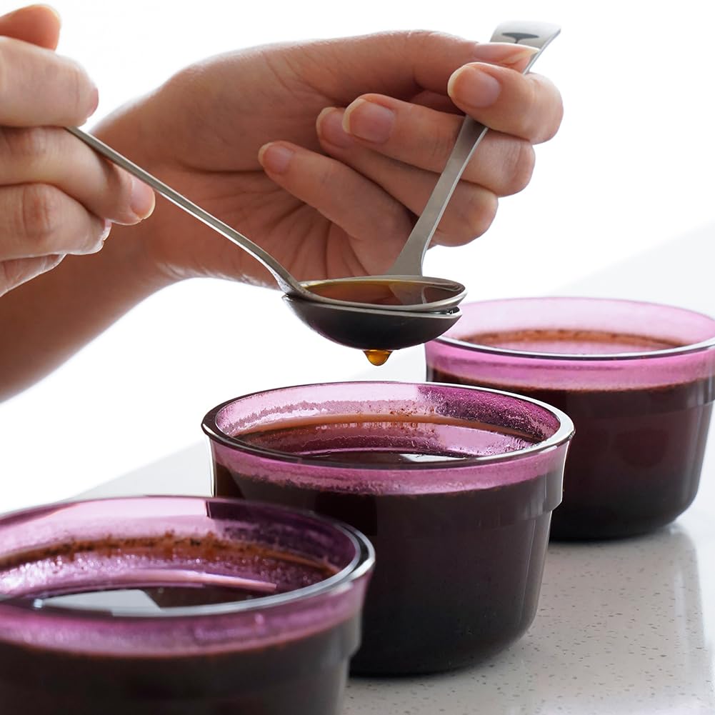 Watchget Profesjonell kaffesmakingsskje - 6,18 tommer Titan Rund Måleskje for Espresso, Spesialkaffe og Baristabruk