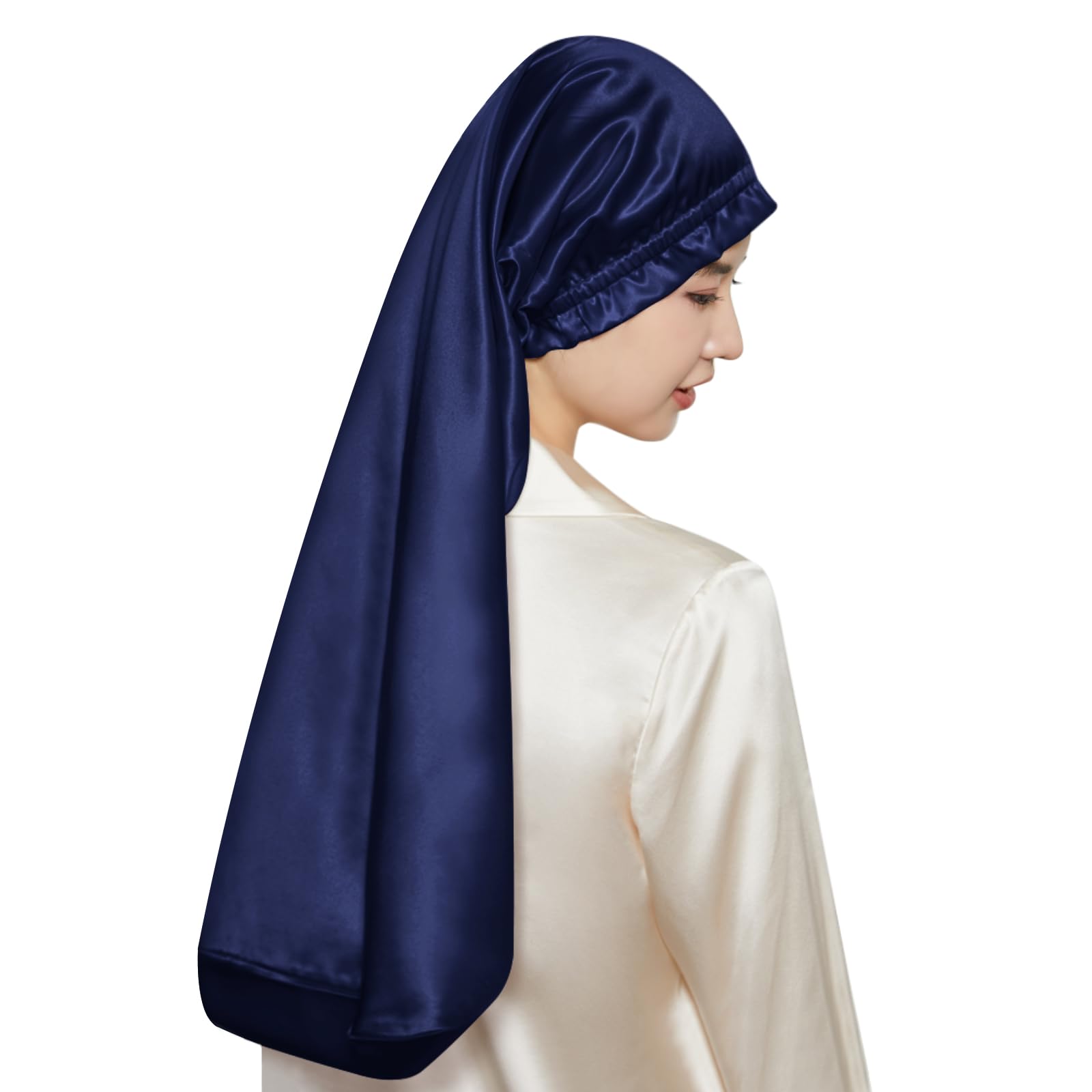 

Шелковая ночная шапочка Шелковая шапочка Цилиндрический дизайн Не скатывается до утра Шелковая шелковая ночная шапочка для длинных волос Шапочка для волос Предотвращает секущиеся кончики и спутанность волос Для