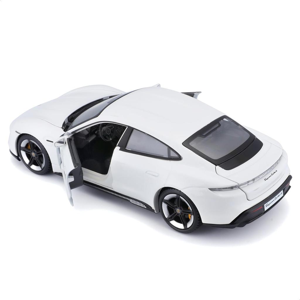 Bburago Scară Porsche Taycan Turbo S Alb Model Diecast Finisat WT 1/24 / Mașină, Produs, 18-21098