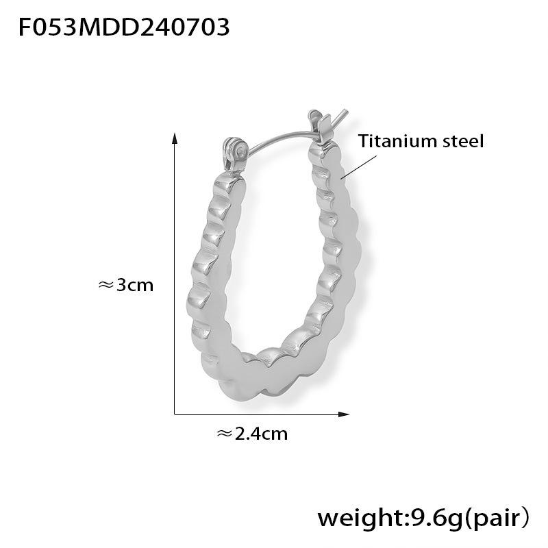 European  American Fashion Titanium Steel Gold-Plated Geometric U-Shaped Earrings for Women