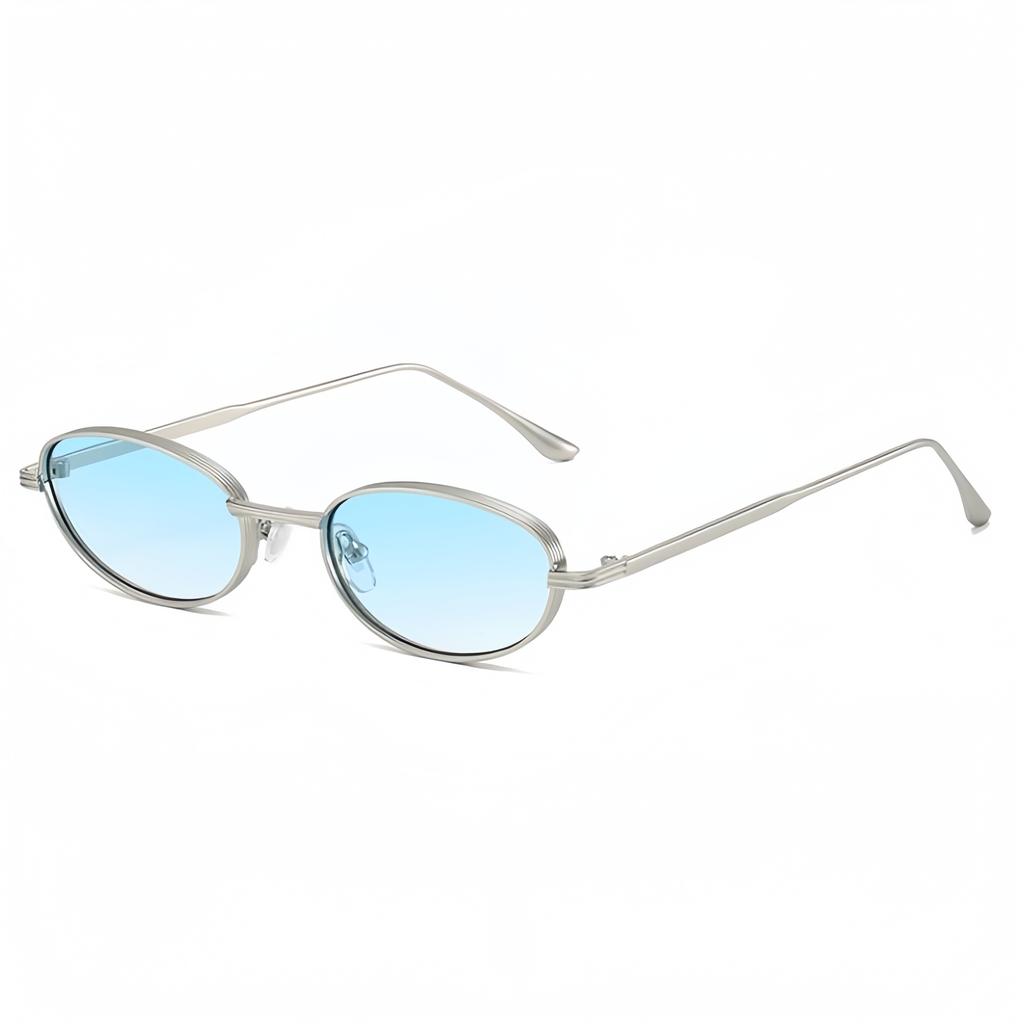 European and American Personalized Small Frame Oval Exquisite Metal Glasses for Men and Women Fashionable Anti-Uv Sunglasses