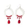 Ingemark Creatieve Bloedrood Kristal Kwastje Hangende Oorbellen voor Vrouwen Bruiloft Bruids Goth Piercing Oorbellen Halloween Sieraden Cadeau