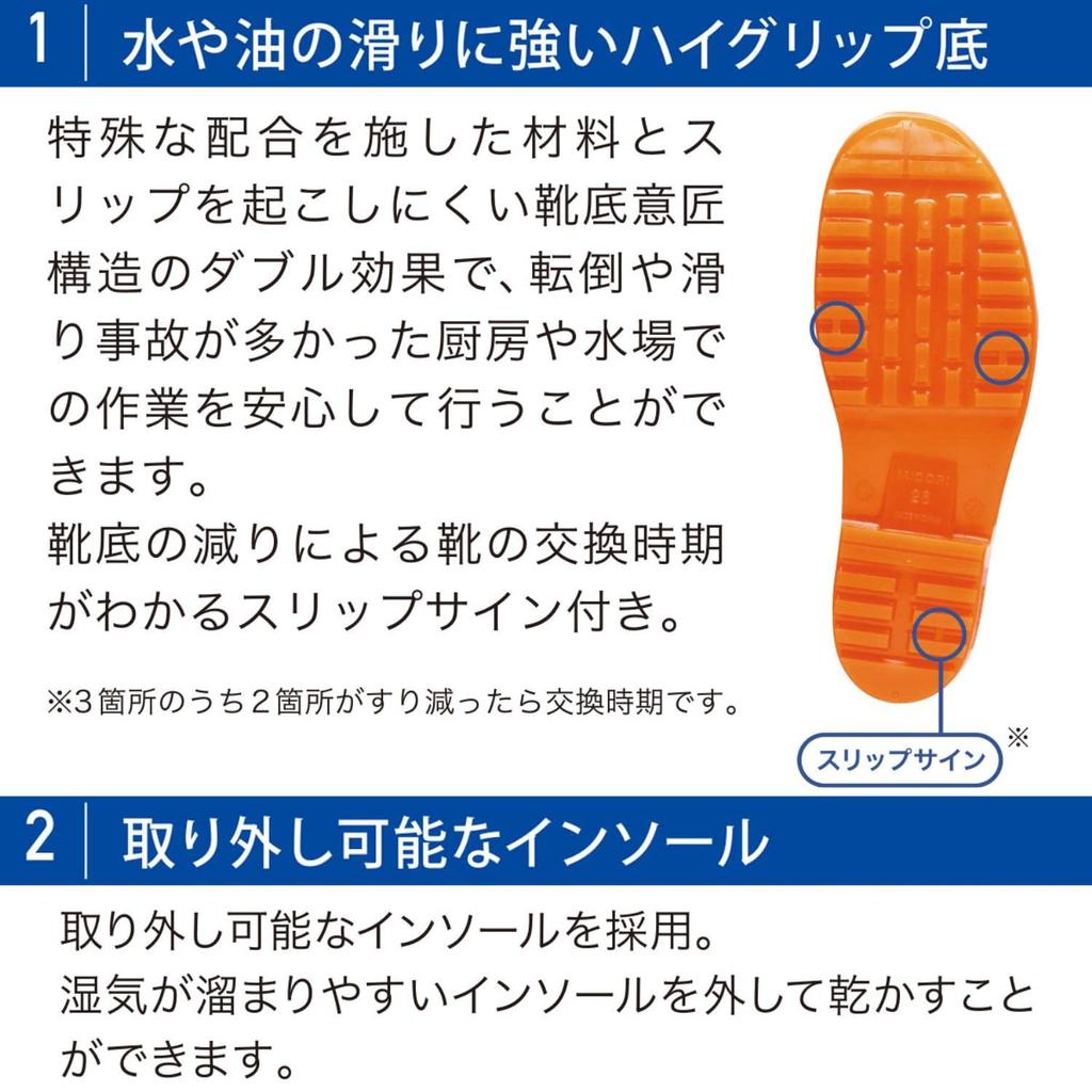 Midori Anzen Work Oil and Chemical HGC2000 Size High-Grip Boots, Resistant, Slip-Resistant, Super, Blue, 24.5cm