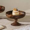 Wooden Fruit Basket Decorative Pedestal Bowl Organizer Display Dish Footed Plate for Desserts Bread Housewarming Potato Home