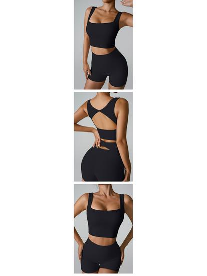 2024 Quick-Dry Shockproof Yoga Vest with Fixed Cup and Hollow Back Design