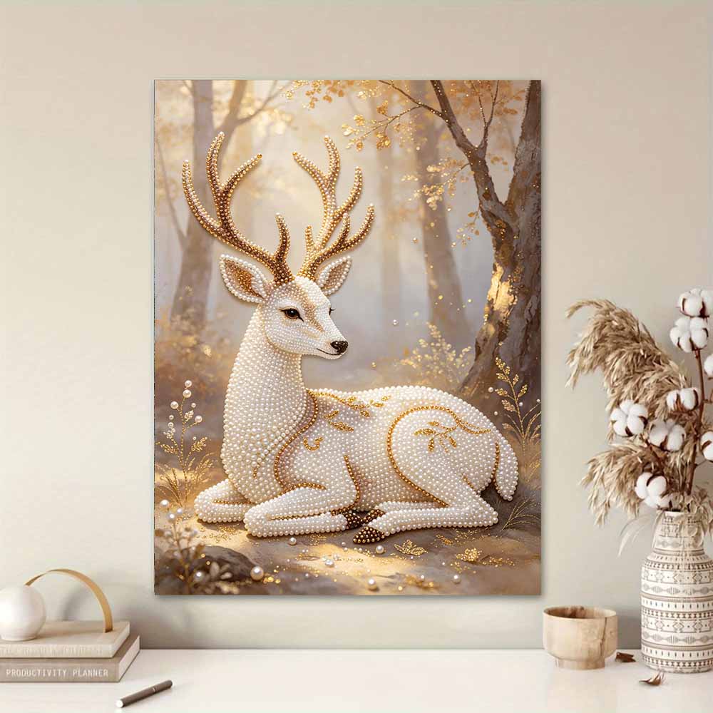 Pearl DIY Art Painting Elegant Deer Handcrafted Picture Indoor Wall Ornament Relaxing Leisure Hobby Exquisite Home Decoration Gift