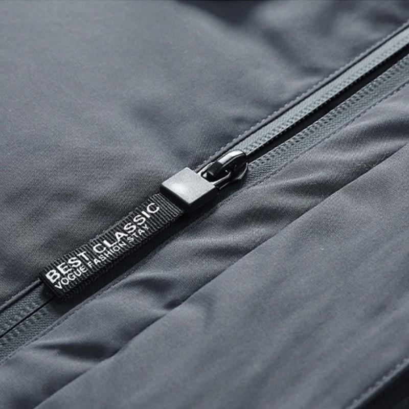 Vinter för män utomhus Vindtät vattentät Cargojacka med huva Varm jacka med flera fickor Avtagbar keps Vadderad jacka