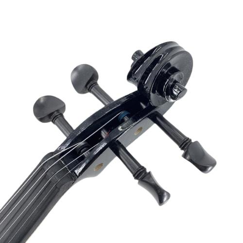 Yinfente Electric Violin 4/4 Full-Size Quiet 4-String Student Beginner's Violin with Wood Parts, Case, Bow, Shoulder Pillow, and Wired Earphones (Blac