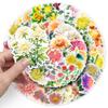 50pcs Chrysanthemum Graffiti Stickers for Water Bottles, Phone Cases & Skateboards - Fresh Flower Plant Decorations