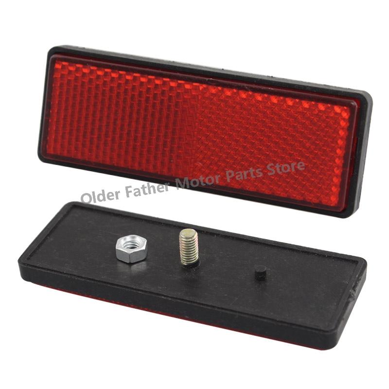 Universal Motorcycle Bike Scooter Rear Red Warning Reflector Reflective Plate for Harley Yamaha Suzuki Honda Chopper Cafe Racer