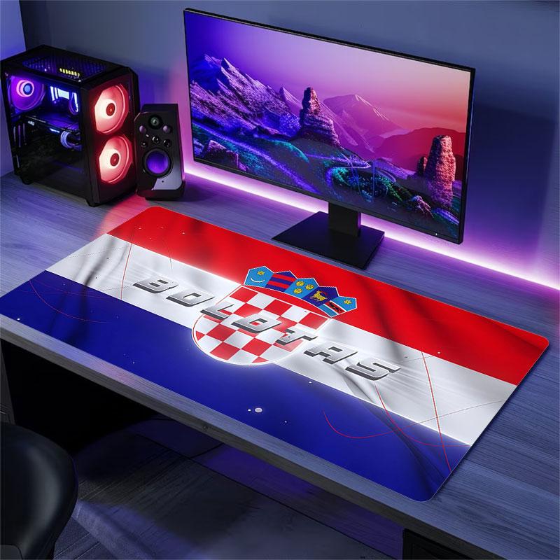 Croatia National Football Team Mouse Pad, Large Gaming Desk Mat, Non-slip XXL Mousepad for Laptop & Tablet, Mini PC Playmat with Stitched Edges
