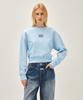 Malittepeulangsowajeobeo W Flower Classic Logo Crop Sweatshirt Sky Blue