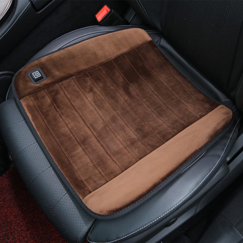 USB Graphene Heated Seat Cushion - Office & Car Use, 5V Quick Heating, Plush Warmth, Winter Embroidered Design