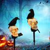 Solar Halloween Skull Stake Lights Decorations  Waterproof Resin Skeleton  Decor for Outside Yard Garden Lawn
