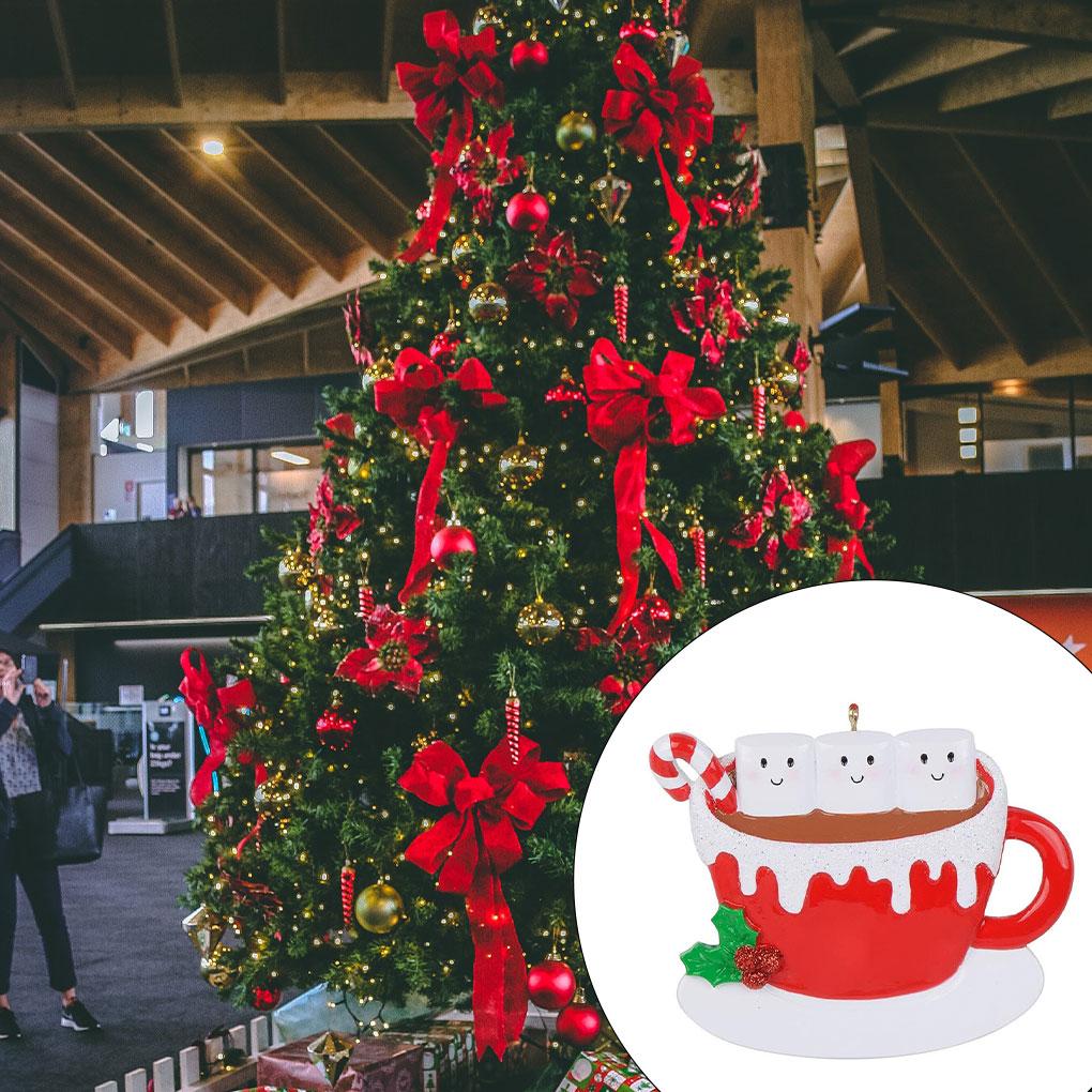 Living Room Bedroom Christmas Themed Hanging Decoration Home Xmas Tree Wall Door Writable Resin Pendant Indoor Festival