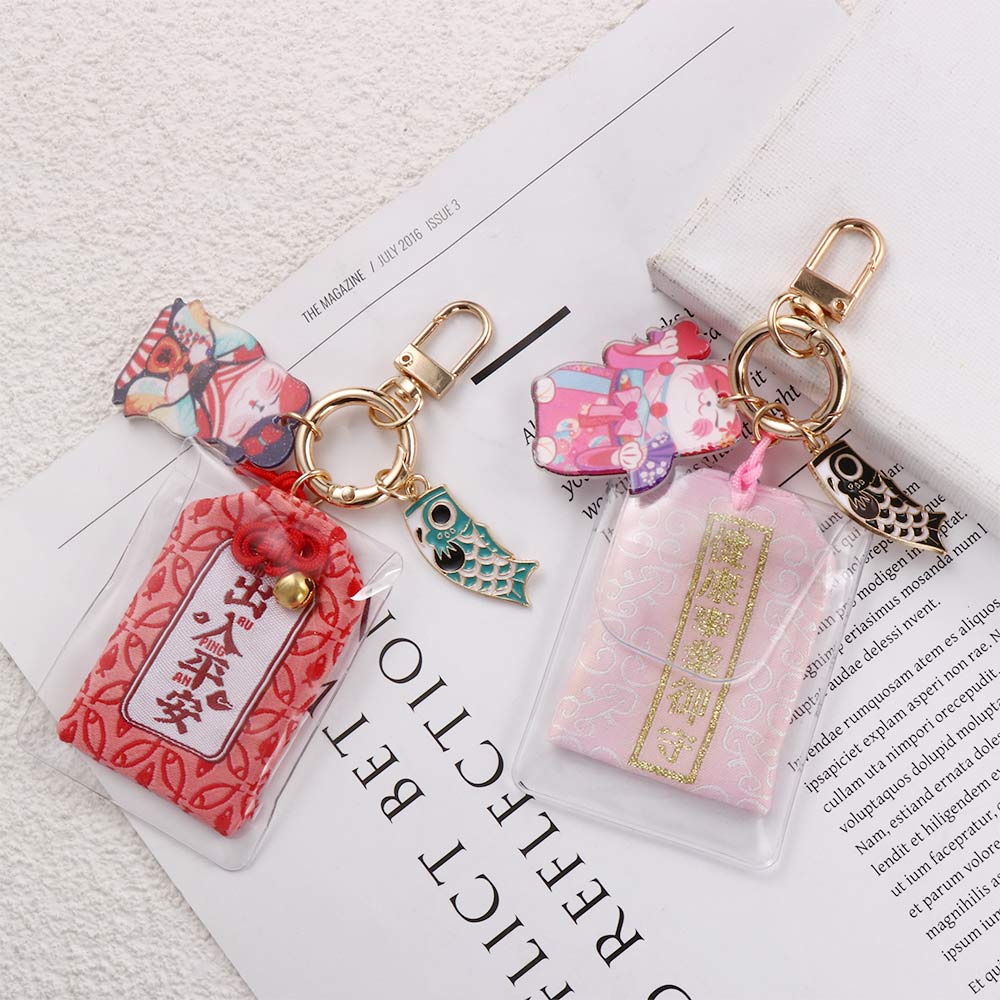 Key Holder Bag Charm Key Rings Maneki Neko Key Chain Keyring Ornaments Fortune Lucky Cat Keychain