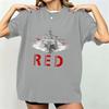 Women's Casual Short Sleeve T Shirt Crew Neck Loose Fit Printed Letter Graphic Tee Top for Everyday Wear