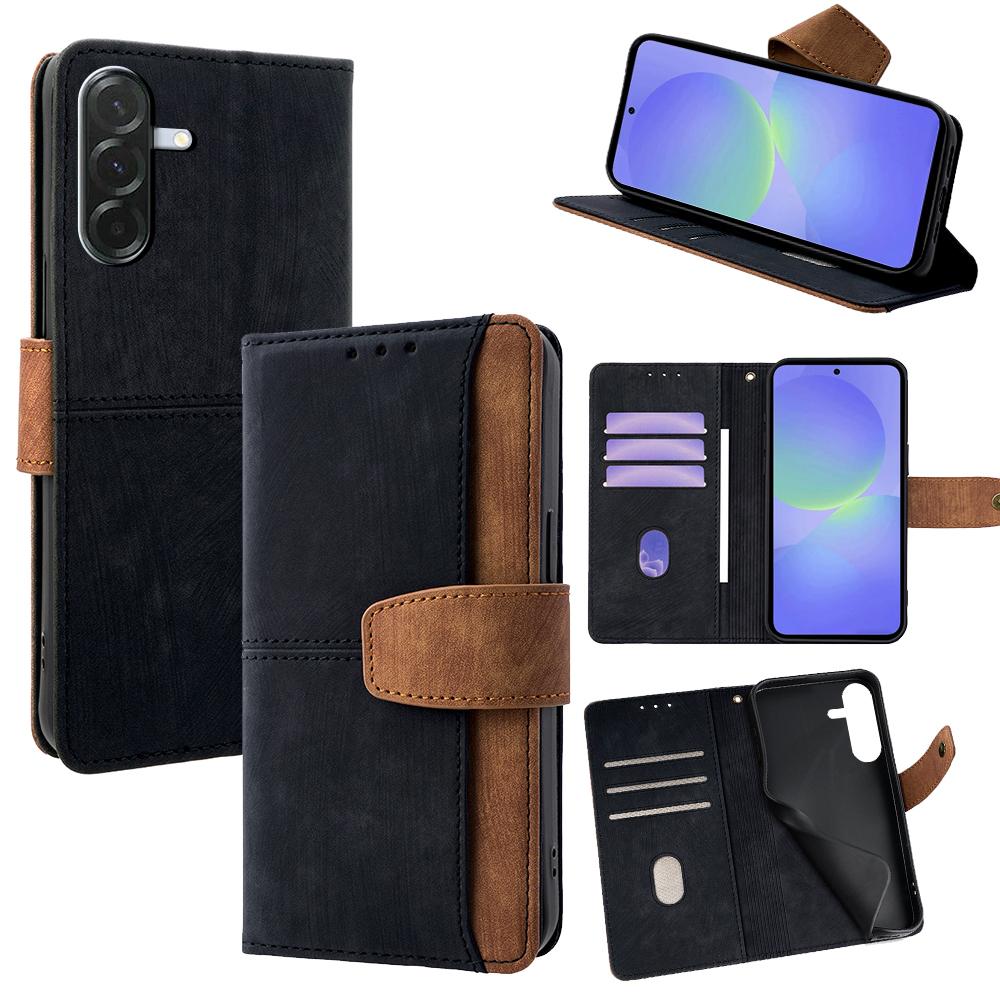 For Samsung Galaxy A36 5G Case RFID Blocking Color Splicing PU Leather Wallet Phone Cover