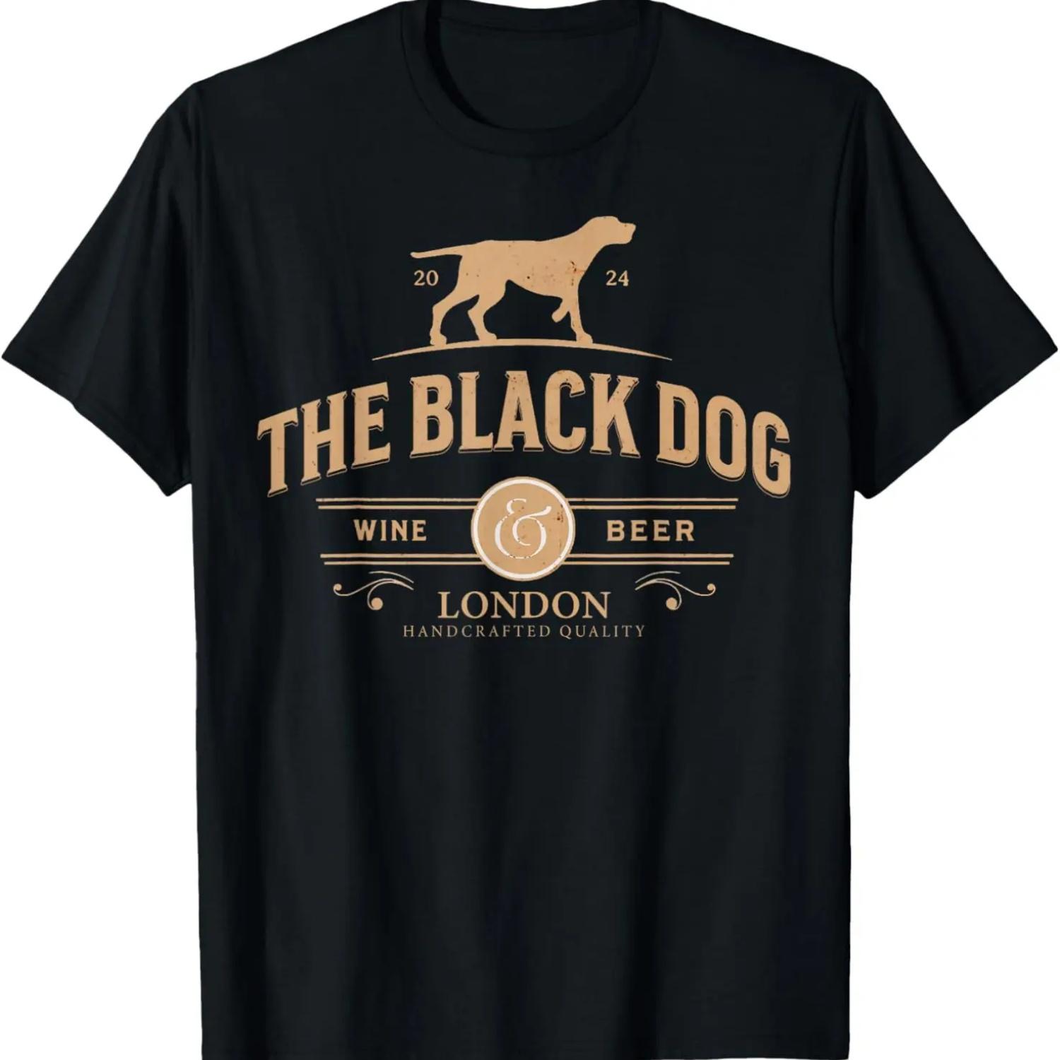 Womens Girls Retro Black Dog Club Old Habits Est 2024 T-Shirt S