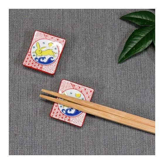 Kutani Ware Rabbit Chopstick Rests - Set of 2, Ceramic, Made in Japan
