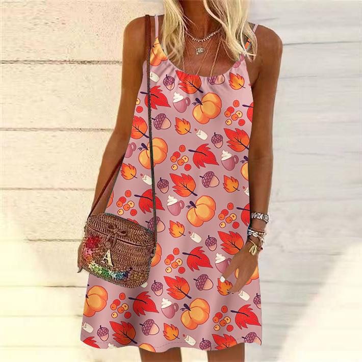 Women Flower Dried Flowers Printed Mini Dress Sleeveless Party Dress Summer Beach Dress Sundress