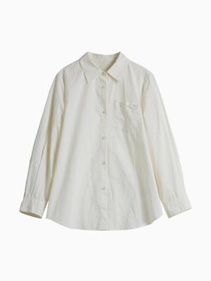 Women's Casual Loose Fit Pure Cotton Pocket Long Sleeve Shirt - 2026 Spring Collection