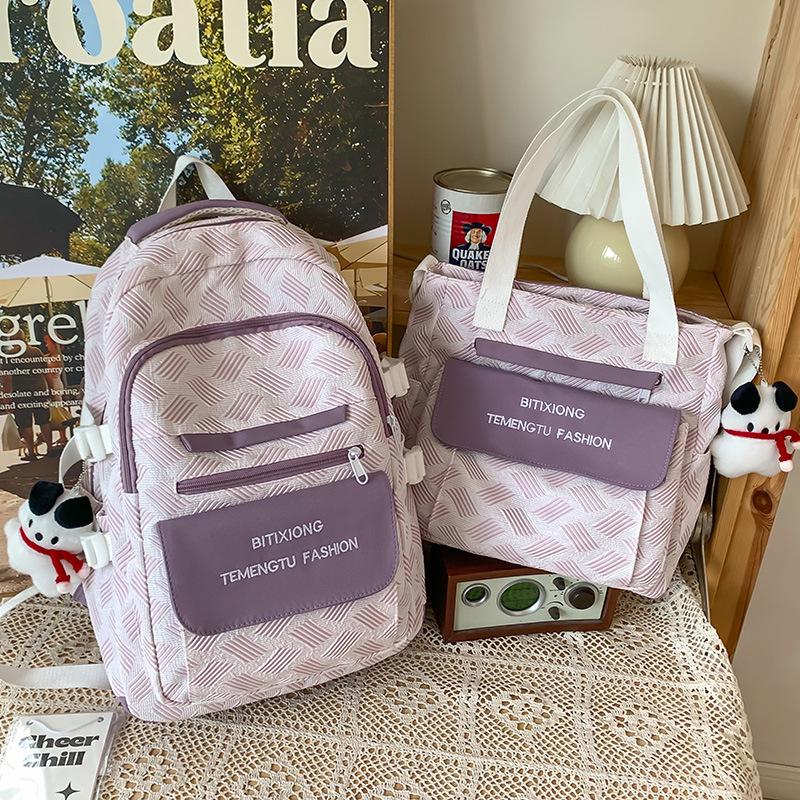 Children's Primary School Students Girls Color Blocking Backpack Middle School Students Junior High School Students Backpack