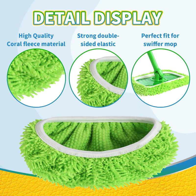 4Pcs Reusable Mop Pads With High Water Absorption And Ultra-Fine Fiber Cleaning Pads That Can Firmly Adhere To Most Standard Mop