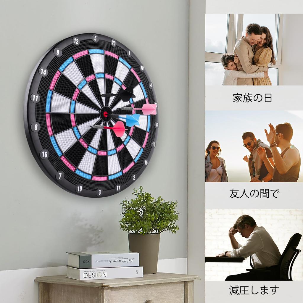 Soft Dartscheibe 6 Darts 6 Haken 30 Schwarze Spitzen CyeeLife-Pink + (15g) + Beschädigungsfrei +