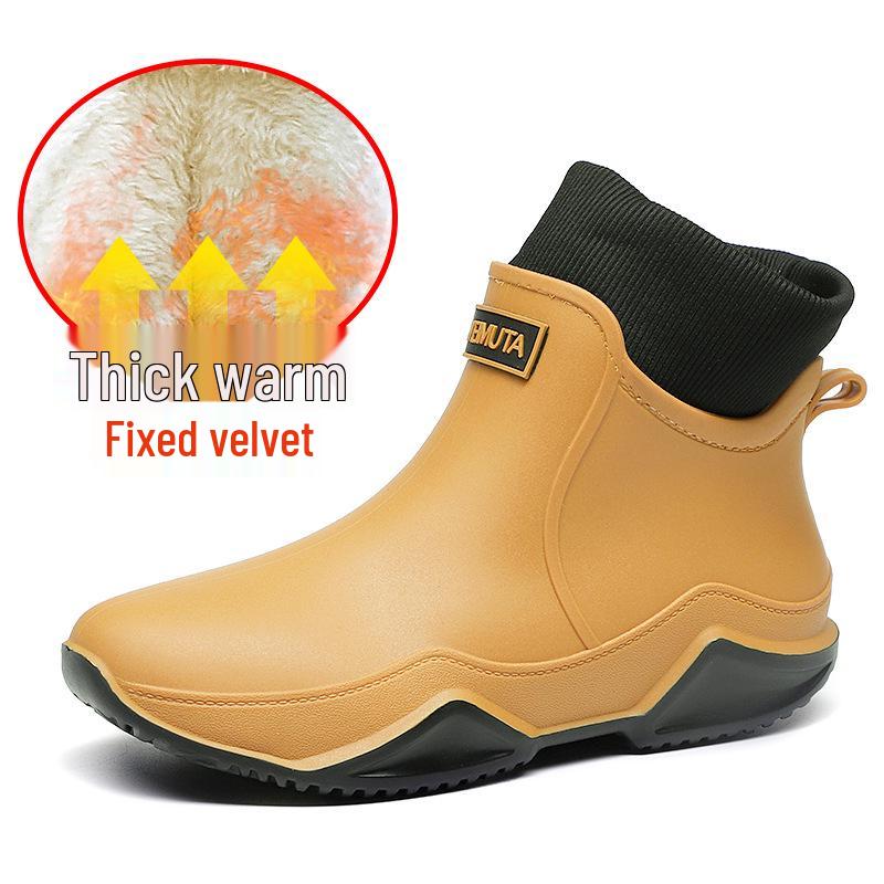 

Женские водонепроницаемые резиновые полусапоги 2025 года, модные, для бездорожья, на толстой подошве, легкие 46