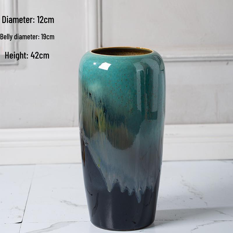 Ceramic Floor Vase for Living Room Dried Flower Arrangement - New Chinese Style Home Decor