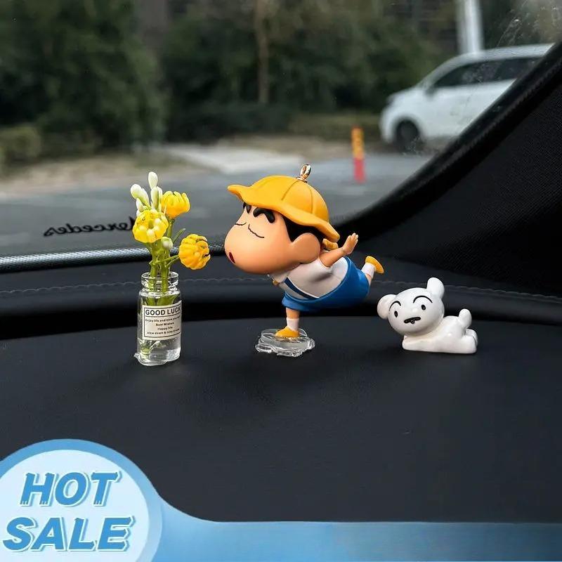 Crayon Shin-Chan Car Dashboard Ornaments Auto Interior Window Console Decor Figurines Desktop Decoration Mini Figure Model Gifts