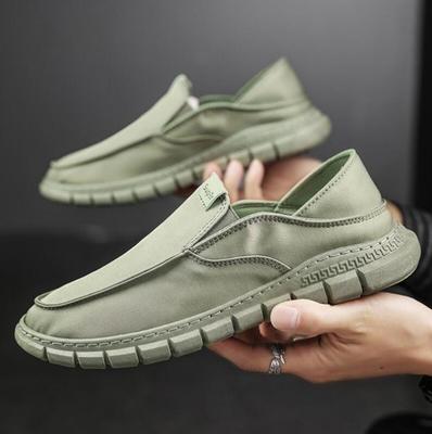 Vyriški laisvalaikio drobės batai Rudens vientisos spalvos apvaliu priekiu vairavimui darbui plokščiapadžiai lauko vaikščiojimui mokasinai Zapatillas Deportivas Hombre
