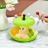 Creative Colorful Fruit Fork Plate Set Fruit Fork with Fruit Plate Set  Party Supply