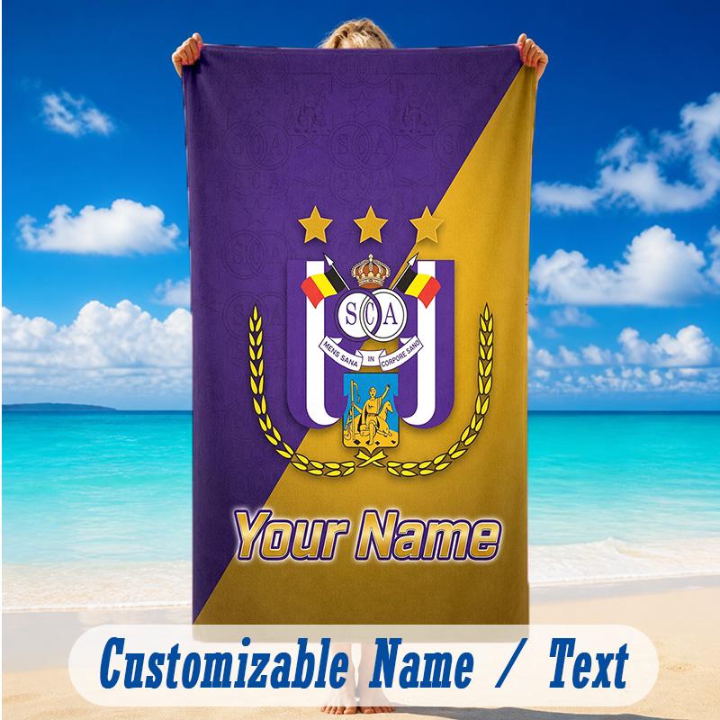 Beach Towel Custom Name Text, Quick Dry Large Towel For Beach HomeAnderlecht FC